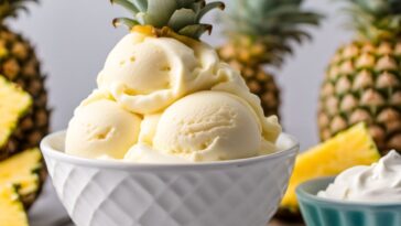 Homemade Pineapple Soft Serve Ice Cream