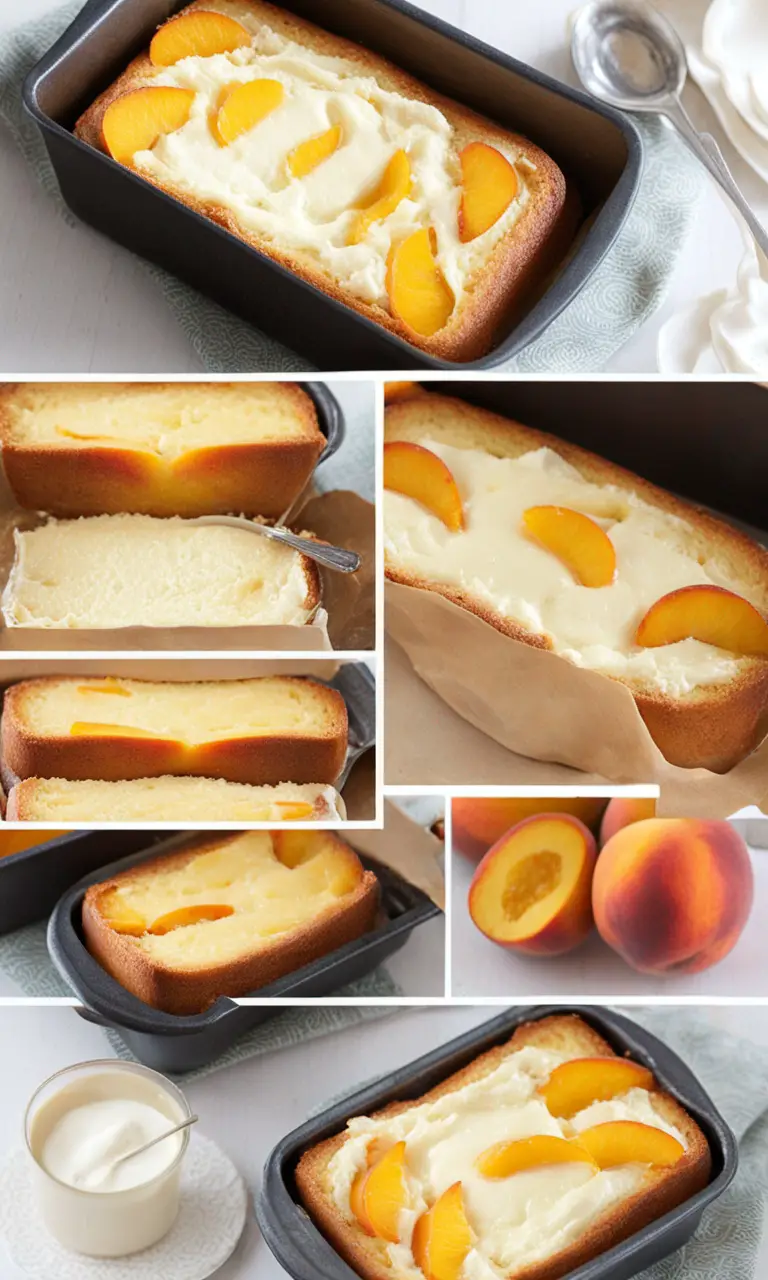 Step by step preparation of Peach & Cream Cheese Loaf.