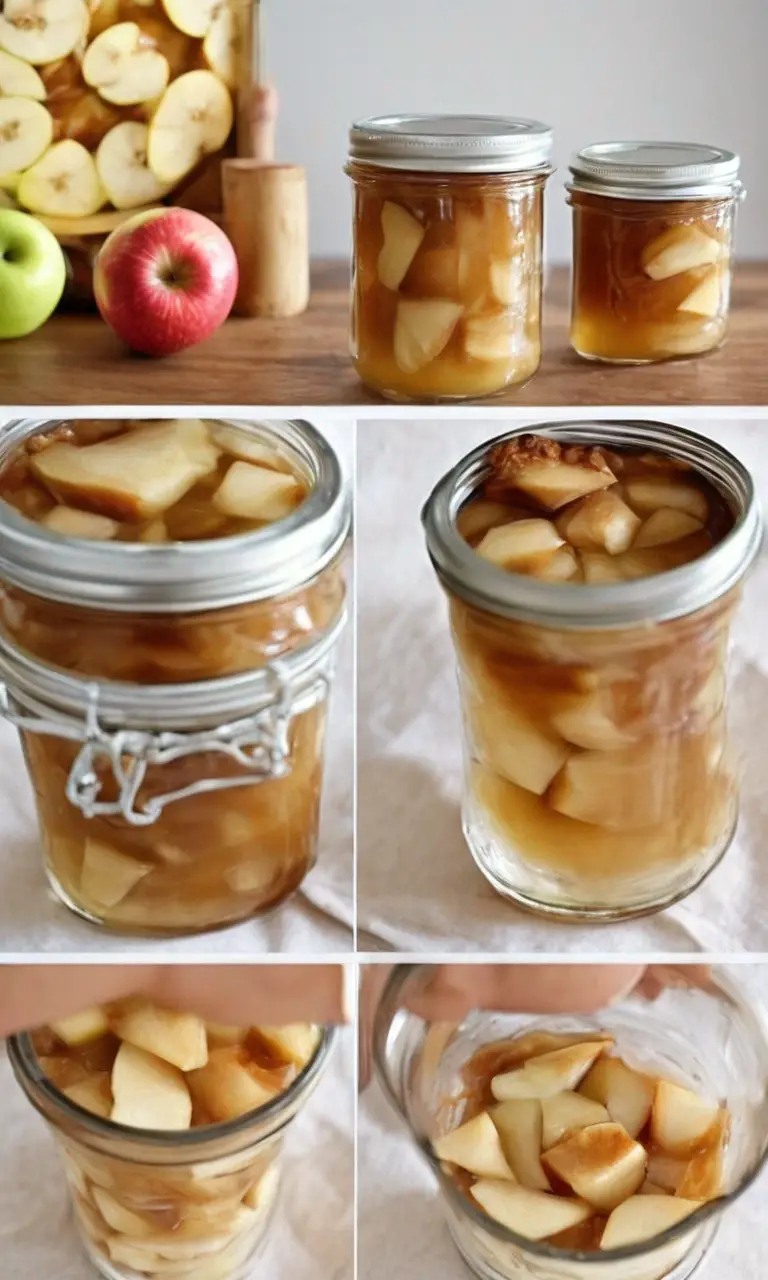 Ready-to-use homemade apple pie filling.
