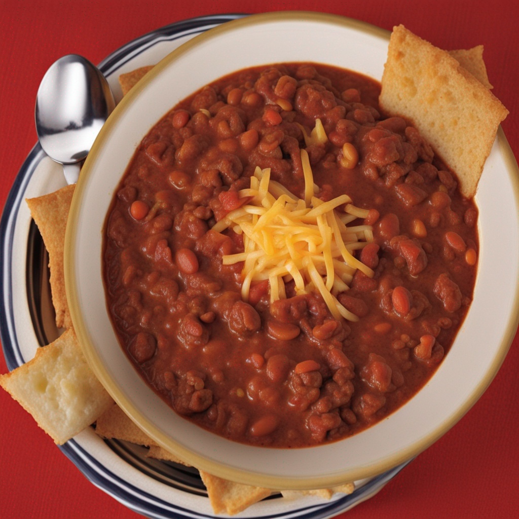 Bowl of Wendy's chili topped with cheddar and green onions.