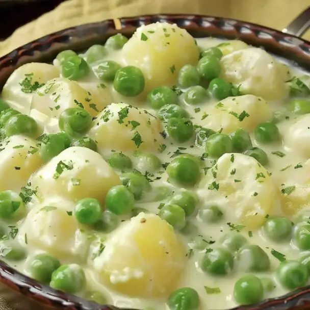 Dive into the comfort of our Creamed Potatoes and Peas, an easy, delicious side perfect for any meal. Pin now for a quick and satisfying recipe!
