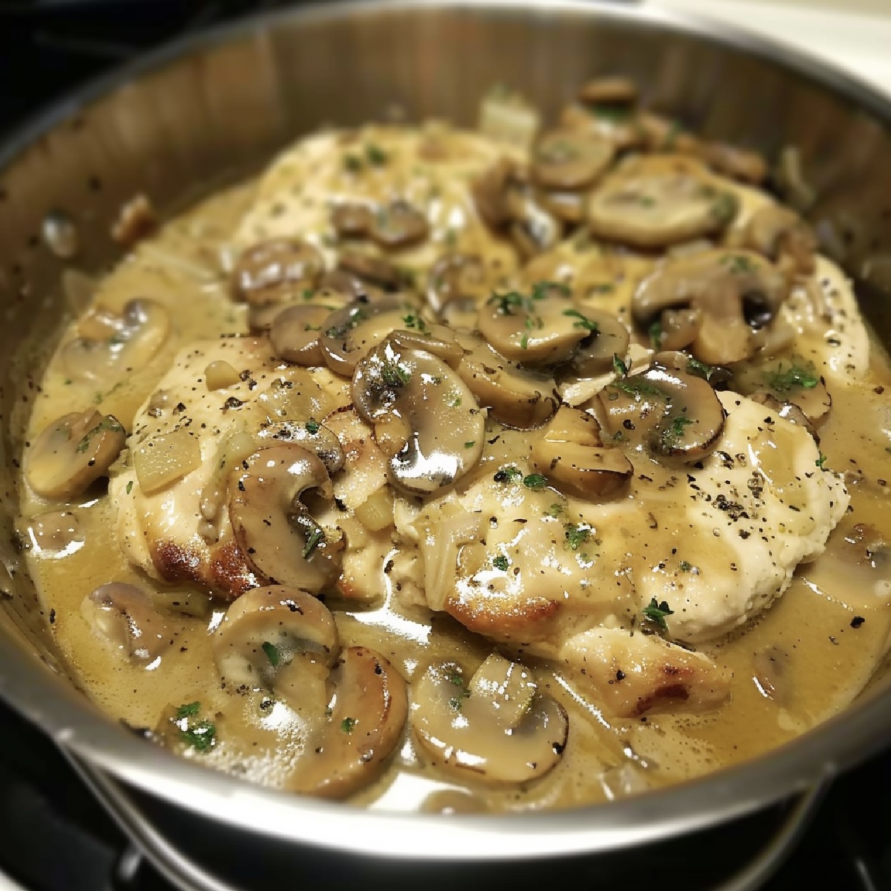 Fill your dinner table with smiles with this hearty and flavorful Mushroom Chicken slow cooker recipe.