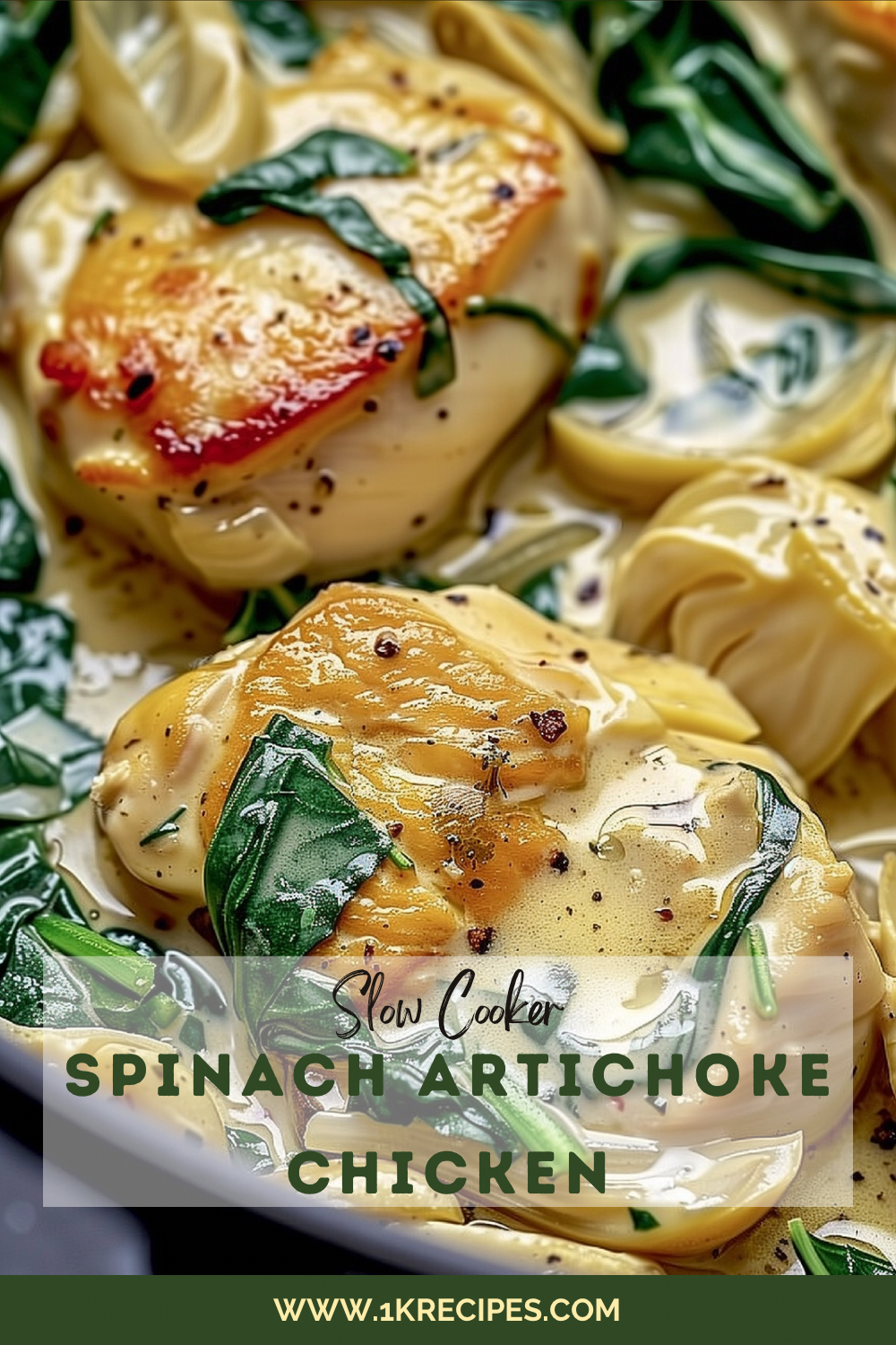 Don’t forget to pin this Spinach Artichoke Chicken recipe to your favorite food board