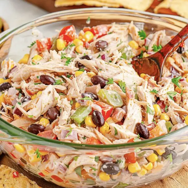 Meet your summer salad goals with this Southwest Chicken Salad! Fresh, vibrant, and bursting with flavor. Don’t forget to pin this recipe!