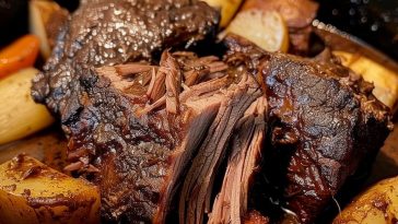 Delicious slow cooker pot roast with tender beef and savory vegetables, perfect for easy family dinners.