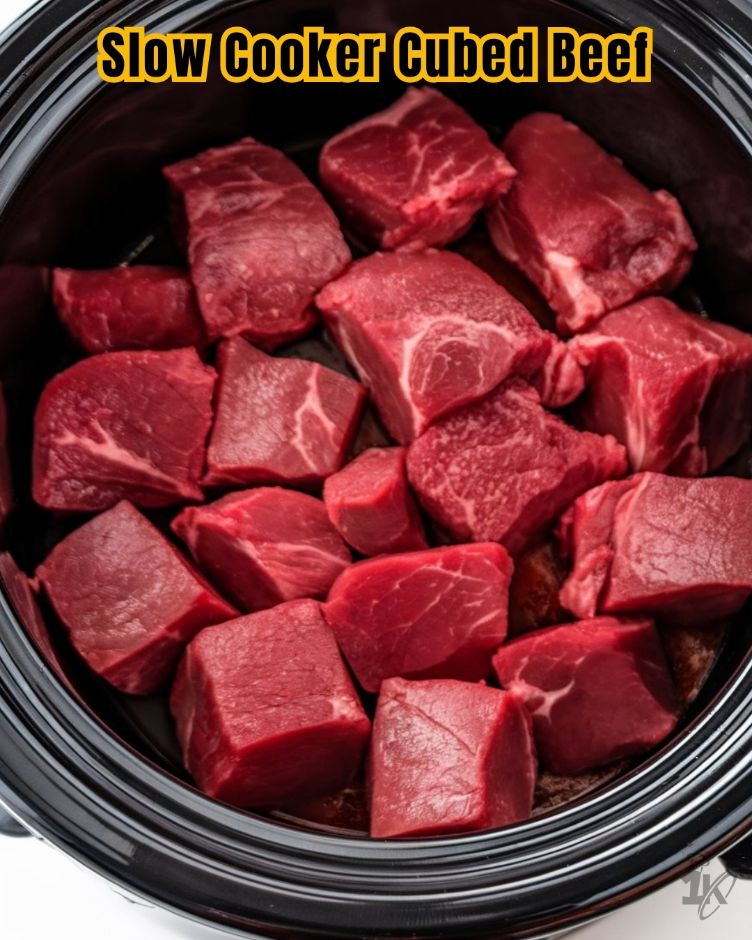 Hearty and flavorful slow cooker beef stew featuring perfectly cubed beef and aromatic ingredients.