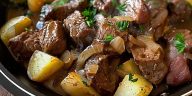 Crockpot Loaded Steak and Potato Bake