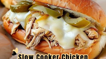 Slow Cooker Chicken Philly Sandwiches